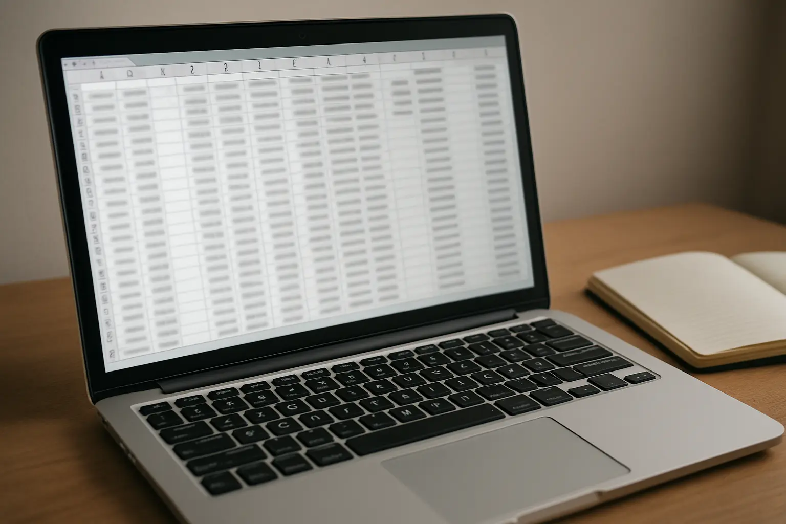Laptopscherm met een dataset waarin kolommen verschillende meetniveaus hebben