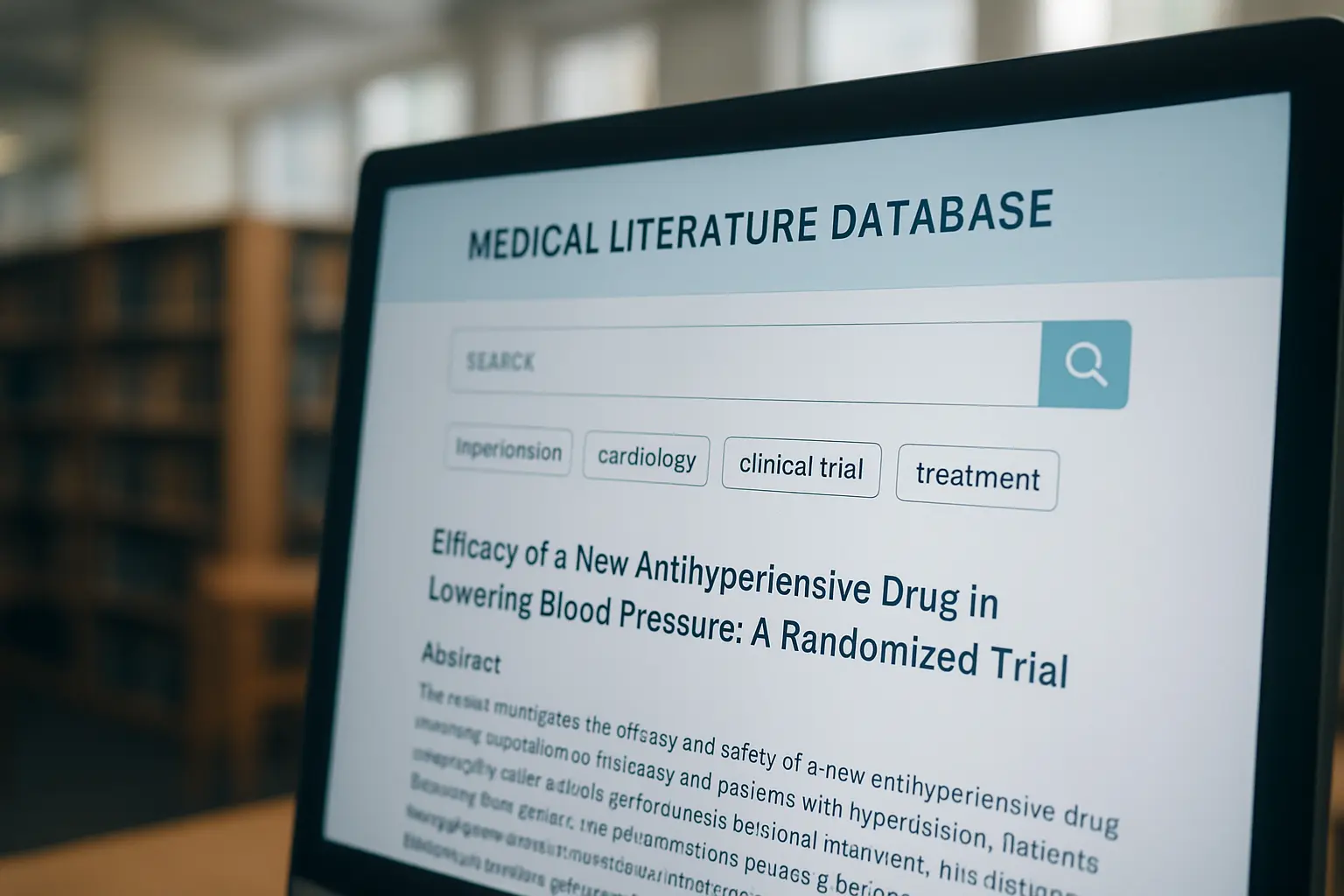 Onderzoeker zoekt gecontroleerde trefwoorden op in een medische literatuurdatabase