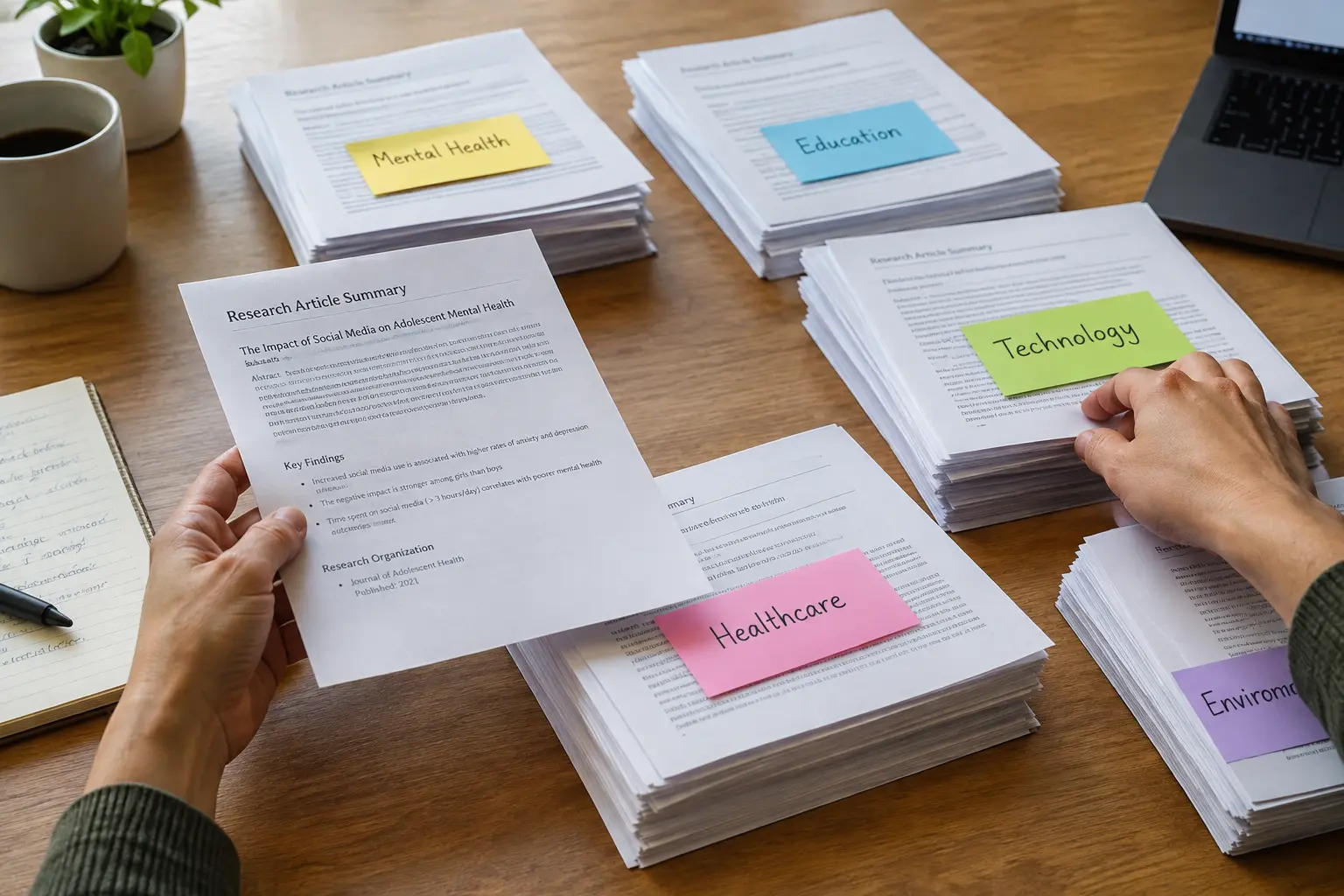 Onderzoeksartikelen sorteren om patronen in de literatuur te herkennen