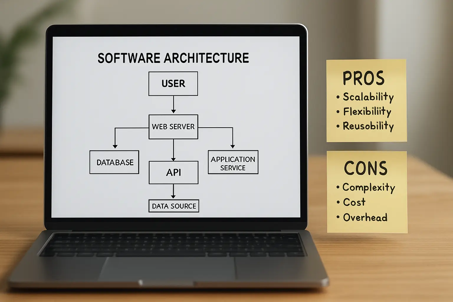 Architectuurdiagram en afweging van alternatieven voor een software-ontwerpbeslissing